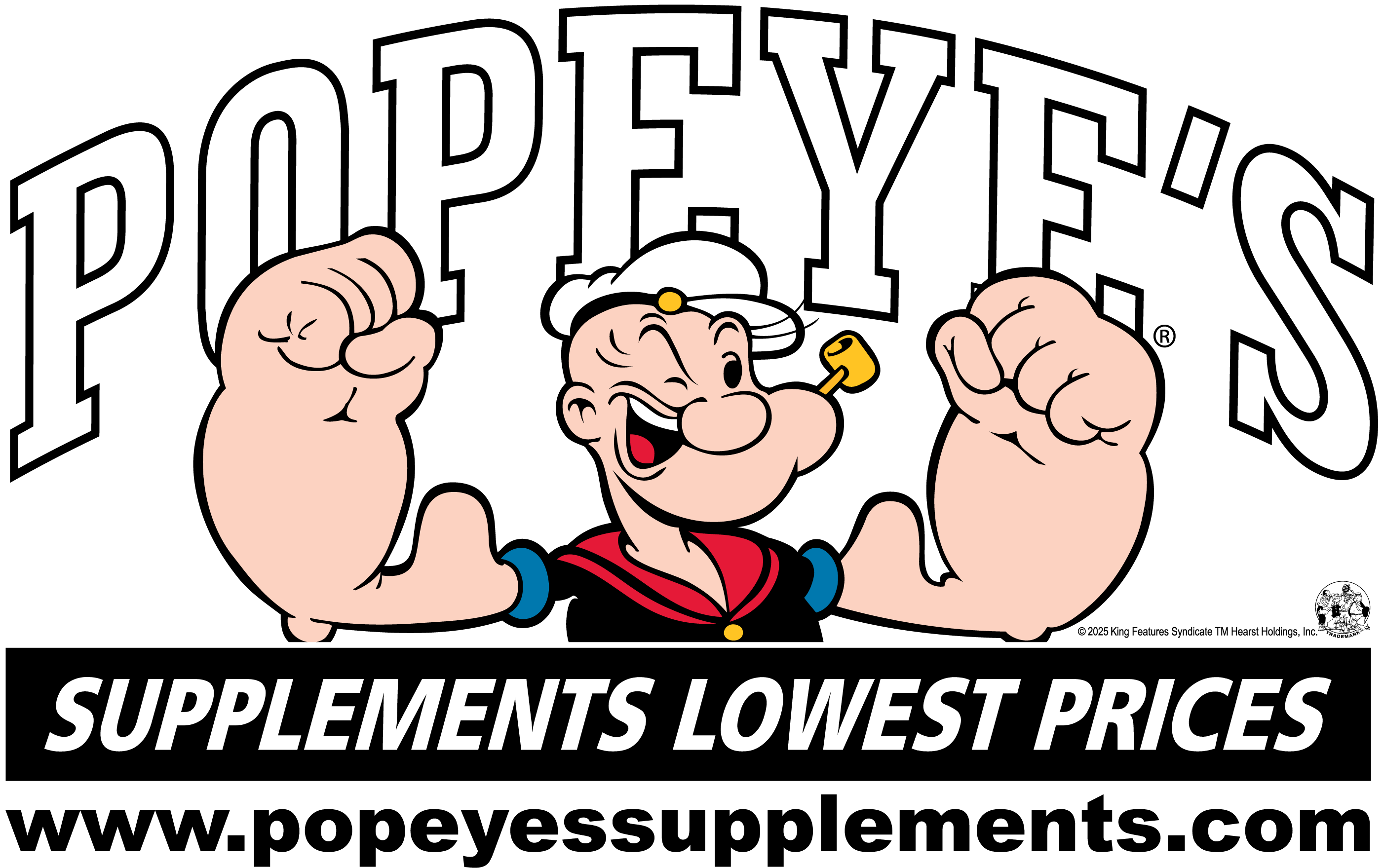 Popeye’s Supplements logo with the Popeye character in the window